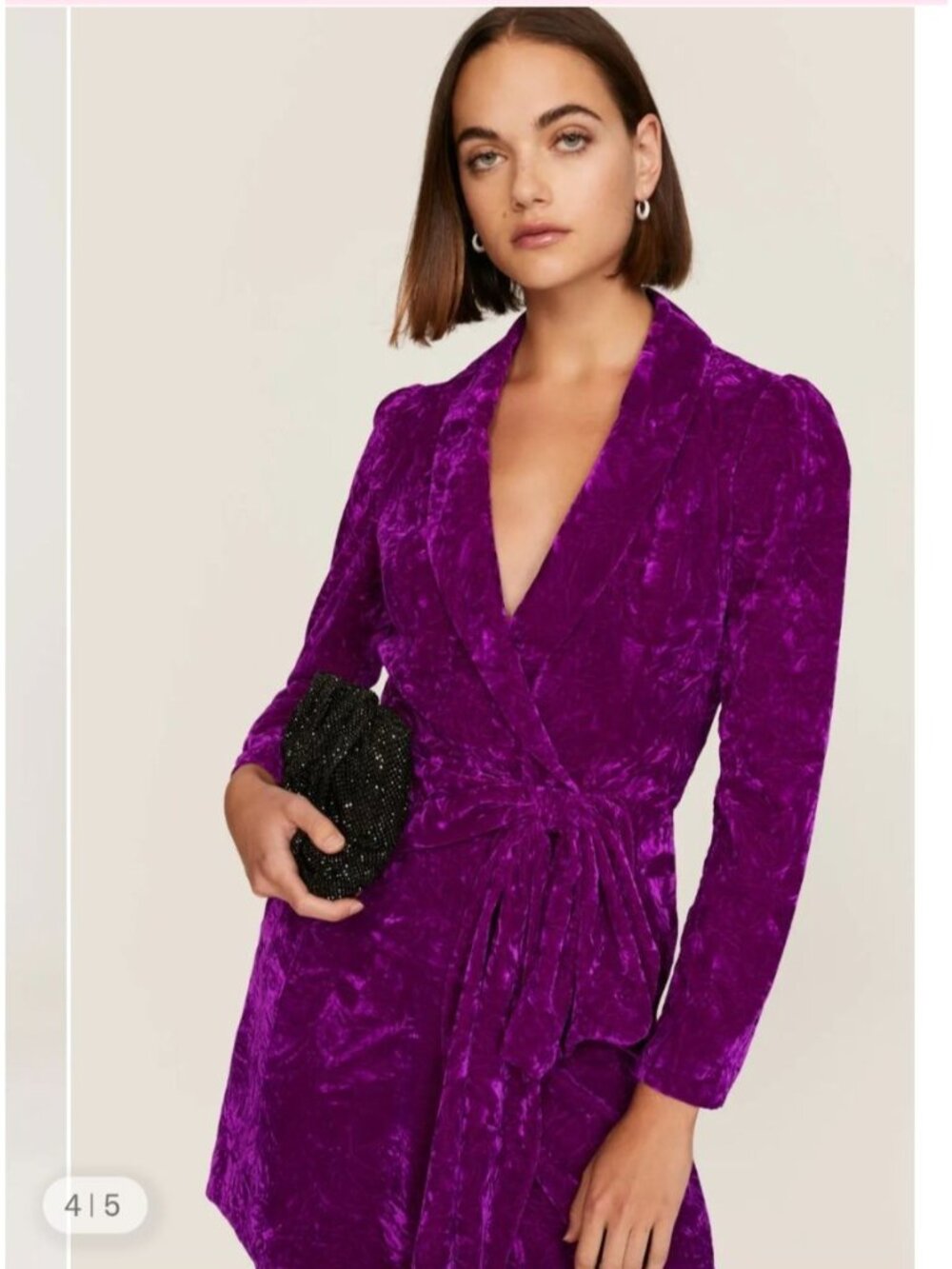 Shoshanna Caroline Blazer Wrap Dress 4 Purple